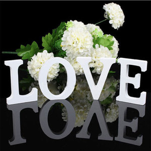 Wood Wooden Letter White Alphabet DIY Personalised Name Design Wedding Birthday <strong>Party</strong> <strong>Decoration</strong> - Product Image 3