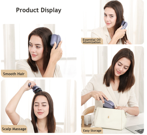 Masseur de cuir chevelu électrique rechargeable avec huile essentielle, outil anti-frisottis portable, cadeau idéal pour femme - Product Image 6
