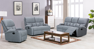 Ensemble de canapés inclinables manuels HOMERS 3+2+1 en velours avec console inclinable et structure en bois massif <span class=keywords><strong>pour</strong></span> salon compact OEM - Product Image 4