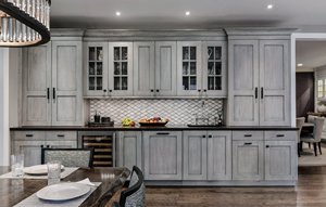 Gabinetes de Madera Maciza Multicapa Personalizados en Azul Mediterráneo, Combinación Integrada para Apartamento con Vista al Mar, MDF, Mariscos, Productos Secos - Product Image 6