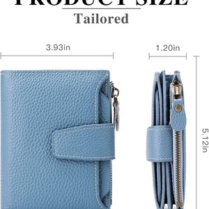 Boshiho Factory Wholesale New Luxury RFID Long <b>Ladies</b> Card Holder <b>Wallets</b> Leather Purse Custom Zipper <b>Wallet</b> Women - Product Image 2