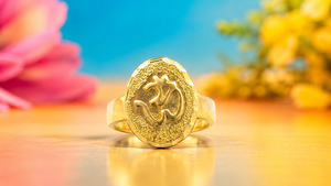 DIVYORO Vintage Inspired Gold Plated <b>Men</b> <b>Ring</b> Copper and Brass Fashion Jewelry Classic Finger Accessory for Daily Wear - Product Image 3