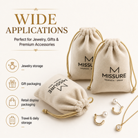 Pochette de montre en velours suédé avec logo gaufré, sac à bijoux de luxe à cordon, emballage en velours personnalisé pour le stockage de cadeaux de marques haut de gamme