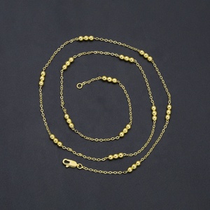 JXX Supply Dubai 60cm Brass Chain <b>Bracelet</b> Necklace Long 24k Gold Plated Fashion Jewelry for Women and <b>Men</b> for Gift - Product Image 2