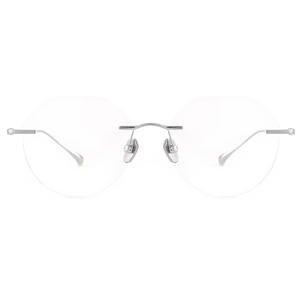 Lunettes sans monture en titane pur pour femmes, ovales, anti-lumière bleue, 71201 Danyang - Product Image 1