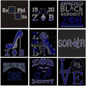 1920 Zeta Phi Beta Crystal outlineHot Fix trasferimento di strass per camicia da donna - Product Image 2