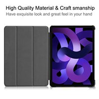 Étui pour tablette en cuir PU pliable antichoc à trois volets, anti-rayures, léger, design fin pour iPad Air 4/5 modèles 10,9 pouces