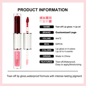 MLM Venta Caliente OEM Personalizado Set de Tinte Labial Peel-off de Doble Punta y Aceite Labial 4 Colores Hidratante Larga Duración Maquillaje Labial No Transferible - Product Image 6