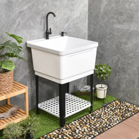 Authentisches freistehendes Einzelwaschbecken, Mehrzweck-Waschwanne, Kunststoffspüle für Zuhause, Restaurant, Garage, Badezimmer, Wäschebecken
