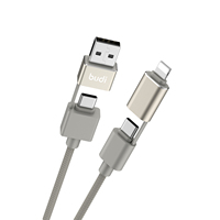 Câble de charge rapide Pd 65w en gros, câble de charge multi-téléphone 4 en 1 avec affichage de la tension et utilisation en voiture