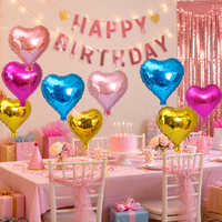 Ballons géants en forme de cœur de 18 pouces en feuille d'aluminium pour décoration et fournitures de fêtes de Noël, mariages, anniversaires, et autres événements festifs