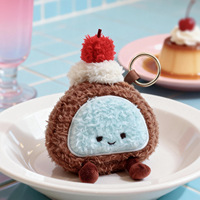 Stylo à bille en peluche mignon en forme de gâteau avec pendentif - Stylo à bille en forme d'animal en peluche 0,5 mm à double pointe à billes, coque ABS, cadeau créatif, vente en gros