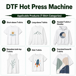 Adjustable Pressure Manual DTF Heat Press Machine 38*38cm Flat Hot Press for Short Long Sleeve T-Shirts
