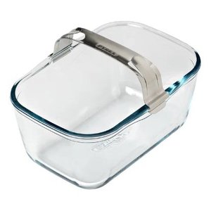 Plat à four en verre borosilicate (20x14x9cm) avec poignée amovible AIR FRYER Transparent 300U300 8045 - Product Image 1