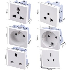 Trắng điện treo tường mở rộng ổ cắm EU Anh AU US 45*45mm 10A 13A 16A nhúng Cassette Ổ cắm điện Modular loại - Product Image 1