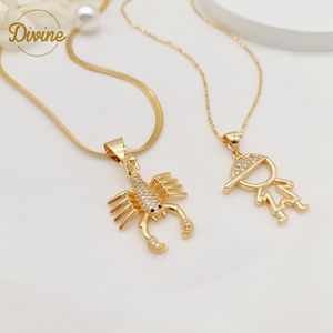 Charmes en gros, zircon, personnalisé, <span class=keywords><strong>petit</strong></span> garçon, petite fille, animal, pendentif, plaqué or 14 carats, charmes pour enfants - Product Image 6