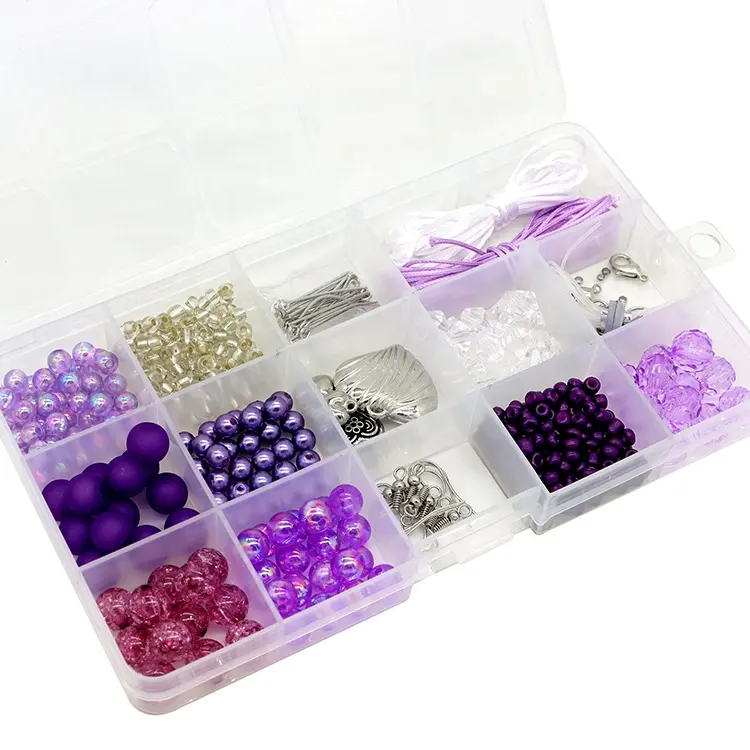 Pulseira Pingente Charm Kit Spacer Prata e Encantos Metal Beads Gift Jóias DIY Craft Set