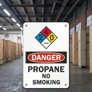 علامة تحذير أمان عالية الوضوح متوافقة مع NFPA ، علامة خطر البروبان ، علامة عدم التدخين - Product Image 5