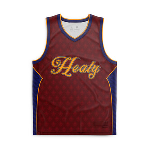 Maillot de basket Healy Summer, col en V, sans manches, en mesh, imprimé par sublimation, respirant, unisexe, pour adulte. - Product Image 1