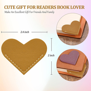 Bán buôn Chất lượng cao khuyến mại Trái Tim Dễ Thương Bookmark tùy chỉnh cá nhân đơn giản PU da Bookmark - Product Image 5