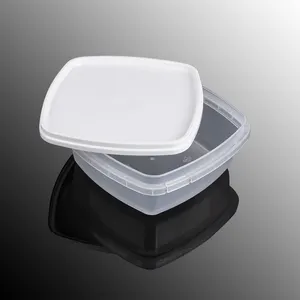 पीपी ढक्कन के साथ अनुकूलित डिस्पोजेबल प्लास्टिक स्पष्ट जमे हुए खाद्य पैकेजिंग बॉक्स