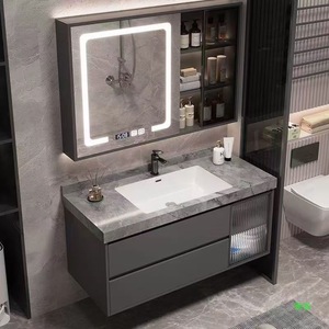 New smart defog wash bathroom cabinet modern simple slate integrated hand wash basin smart combination - Product Image 1