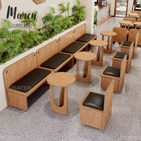 Canapé en cuir de style antique populaire pour café, espace lounge, table et chaises de restaurant occidental
