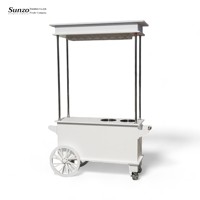 Chariot de présentation de bonbons et desserts de luxe en bois moderne à 4 roues pour hôtel, idéal pour mariages romantiques - Grande Vente