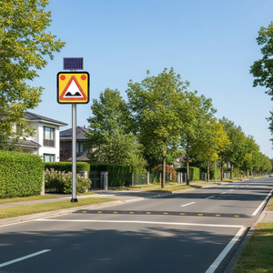 Señal de Reducción de Velocidad Solar de 10W, 60 x 60 cm, Reflectante, con Advertencia de Tráfico y Distancia de Advertencia LED de 500m para Uso en Carreteras - Product Image 3