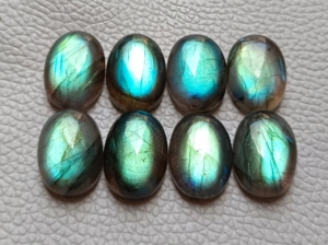 100% Natural verde llamativo labradorita forma ovalada cabujón AAA grado piedras preciosas sueltas para la fabricación de joyas - Product Image 2