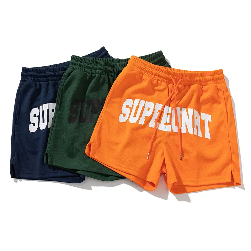 Custom Printing Logo Summer Breathable Casual Sports Training Shorts American Quick Dry Basketball Men's 5 Inch Mesh Shorts