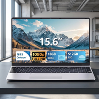 Computer Portatile da 15.6 Pollici FHD 1080P con SSD da 512GB, Notebook per Ufficio, Affari e Studenti