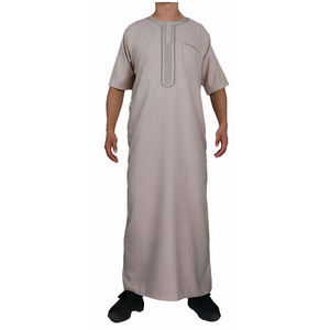 Qamis Arabe Personnalisé à Manches Courtes <span class=keywords><strong>pour</strong></span> <span class=keywords><strong>Homme</strong></span>, Robe Islamique <span class=keywords><strong>pour</strong></span> l'Été à Dubaï, Émirats Arabes Unis, Arabie Saoudite, Vêtement Musulman <span class=keywords><strong>pour</strong></span> <span class=keywords><strong>Homme</strong></span> - Product Image 1