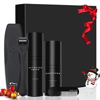 Kit d'huile fortifiante pour la croissance de la barbe, best-seller, kit de croissance de la barbe pour hommes avec dermaroller