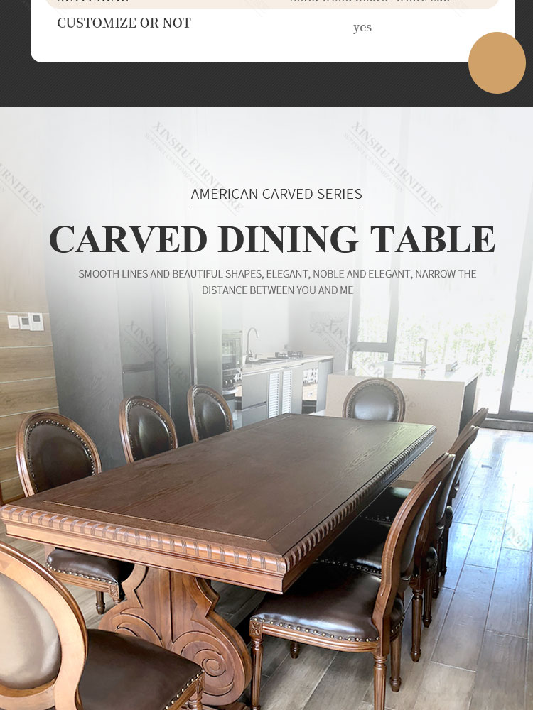 american style country coffee table wooden desktop solid wood oak long square dining table