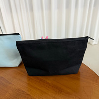 Tas Kanvas Zipper Portabel Ramah Lingkungan dengan Motif Garis-Garis, Custom Grosir, Bergaya Fashion untuk Menyimpan Alat Tulis, Kosmetik, dan Dompet
