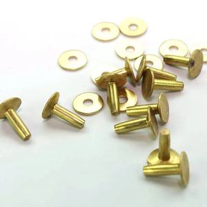 Remache de latón de cabeza plana, remaches de cobre sólido y remaches para cinturón de cuero, 3,4mm x 19mm - Product Image 4