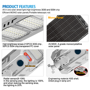 Farola Solar Comercial de 500W con LED 3030, Poste Telescópico, IP67 Impermeable, Sistema de Iluminación <span class=keywords><strong>Exterior</strong></span> <span class=keywords><strong>para</strong></span> Carreteras de ABS - Product Image 2