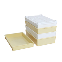 Plateaux à pâte à pizza empilables en plastique de qualité alimentaire et boîte de levage pour le transport du pain avec couvercle, conteneur de stockage