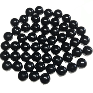 Piedra preciosa de ónix negro suelta de 10mm de grado AAA al por mayor, cabujón liso Natural certificado por IGI, forma calibrada, Parte posterior plana certificada - Product Image 2