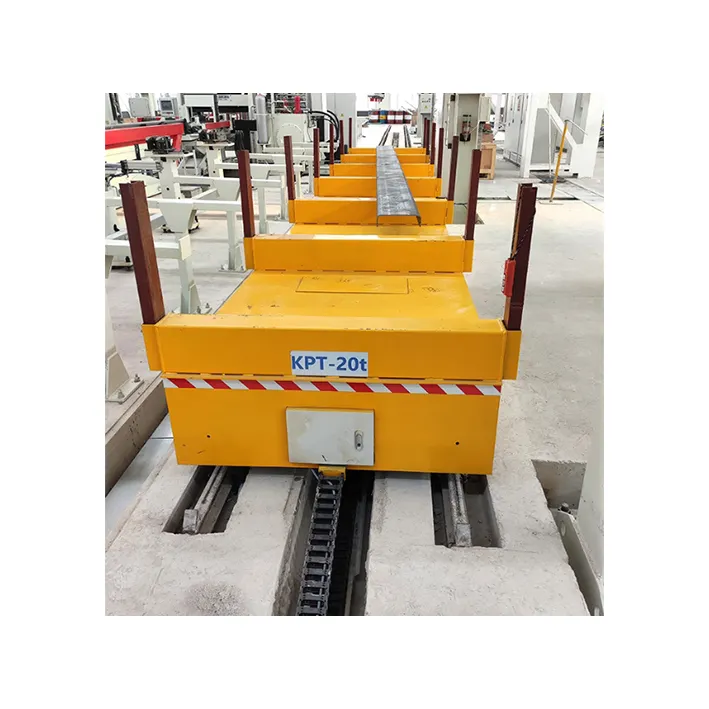 Electric rail flat cart 5ton motorized cement plant trackless flat cart 5t steel coil rail transport car