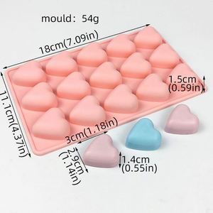 Hot Sale Mini Cake Jelly Candy Chocolate Molds 15 Cavities Heart Shaped Ice Cube Trays - Product Image 2