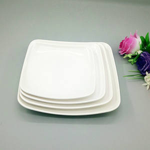 Assiette Carrée Moderne Personnalisable avec Logo, <span class=keywords><strong>Vaisselle</strong></span> de Dîner Écologique en Mélamine Blanche Incassable - Product Image 4