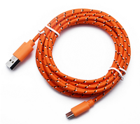 Prix de gros Nylon tressé coloré USB a vers Micro câble de transfert de données Type C Usb câble de charge rapide approvisionnement d'usine 3ft