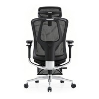 Chaise de bureau moderne haut de gamme avec cadre en aluminium entièrement en maille, appui-tête réglable et soutien lombaire pour bureau à domicile et bureaux de direction