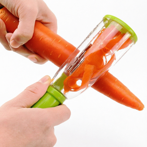 ที่ปอกเปลือกพร้อมถังเก็บเศษผัก 2 สี แดง เขียว สำหรับร้านอาหาร ครัวเรือน - Product Image 1