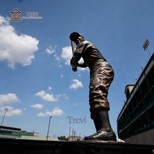 Sculpture de joueur de baseball en bronze grandeur nature, gravée et sculptée, pour utilisation en extérieur, jardin, parc, sport, commémoration des jeunes - Product Image 4