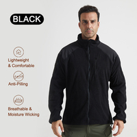 Veste polaire tactique réversible respirante en molleton gaufré pour l'extérieur, manteau d'automne unisexe avec doublure intérieure coupe-vent pour le camping