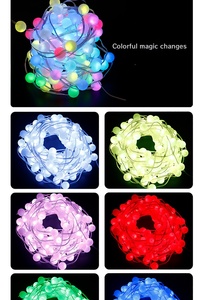 Cadena de bolas de alambre de cobre alimentada por USB de alta calidad, luces navideñas de sincronización de música, luces decorativas - Product Image 3