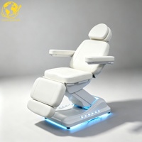 Lit de beauté électrique inclinable moderne à 3 moteurs, design pliable, cadre en acier inoxydable, pour soins du visage, tatouage, cils, spa, marque XS